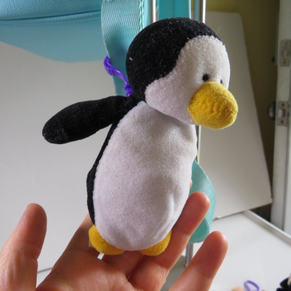 Penguin BACKPACK CLIP Holiday Stocking Stuffer plush stuffed animal